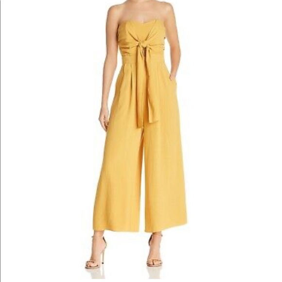 yellow wide leg jumpsuit